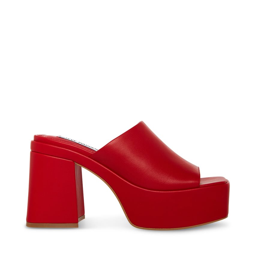 Sandalias de Plataforma Steve Madden Capria Cuero Mujer Rojas | ES UB184E